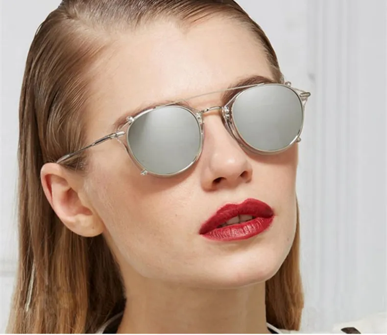 JackJad New Fashion SteamPunk Style Lenti Rimovibili Occhiali da sole freddi Clip On Vintage Brand Design Occhiali da sole Oculos De Sol 8937