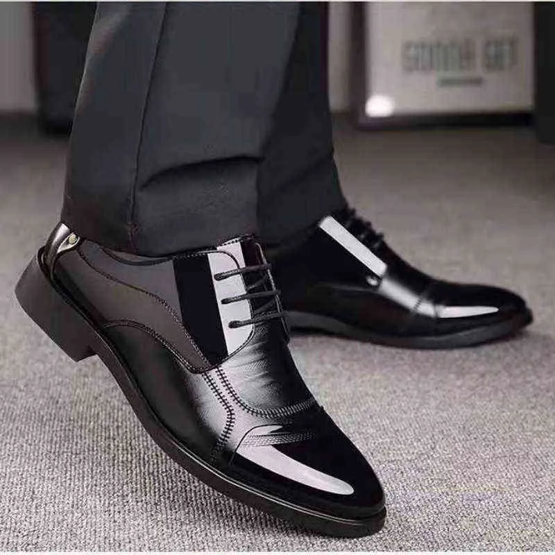 Luxury Business Oxford Leather Shoes Men Breathable Rubber Formal Dress Shoes Male Office Wedding Flats Footwear Mocassin Homme H1125
