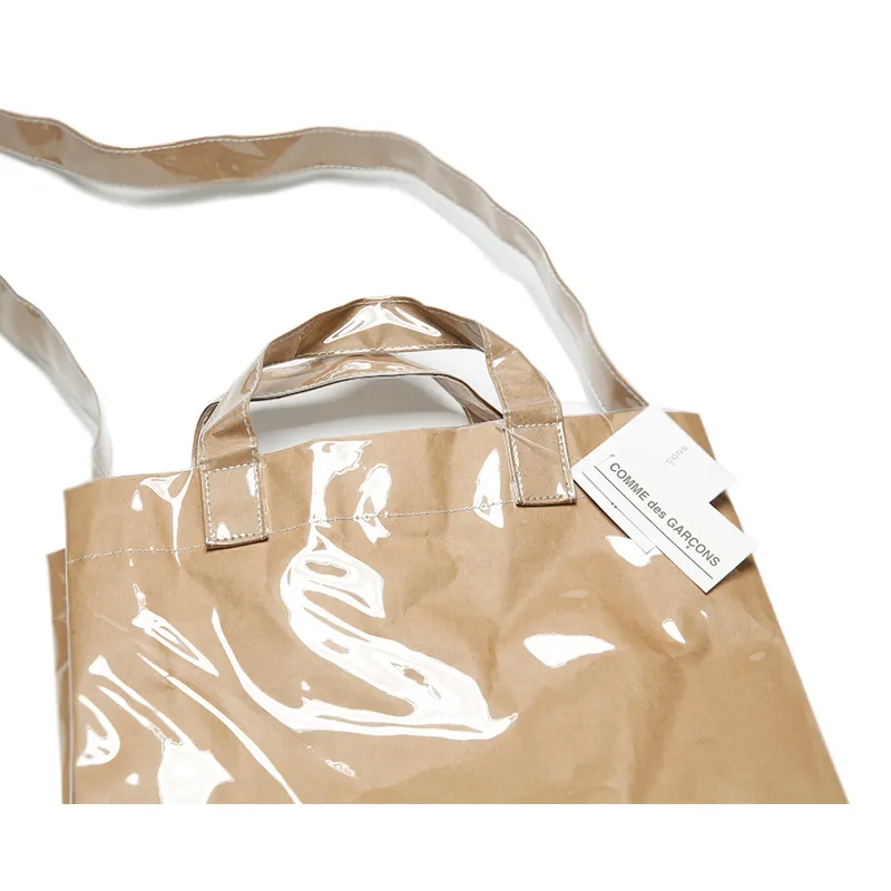 Kraft Paper Allmatch PVC Sac à provisions transparent sac à main portable transparent unisexe et sacs à main