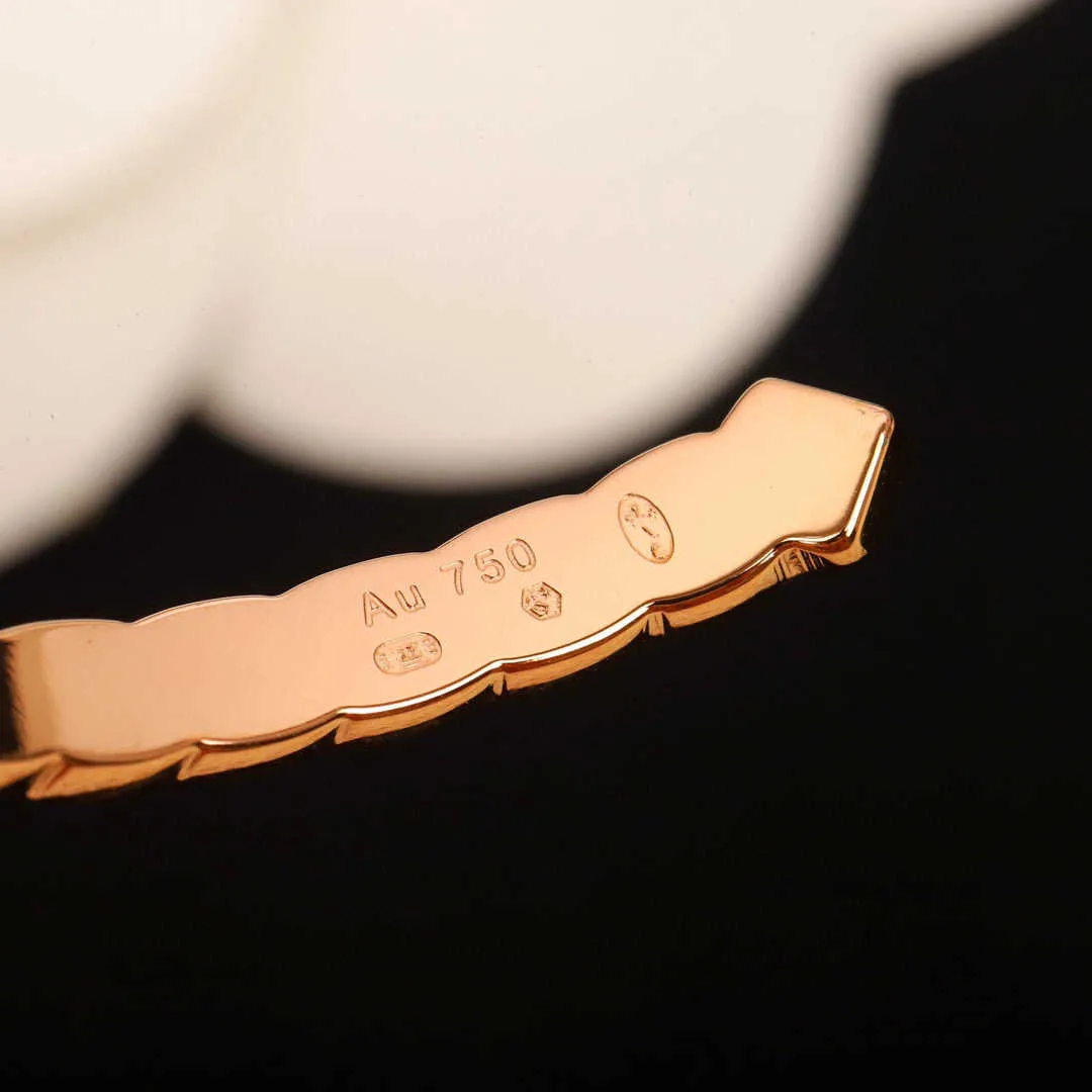 2022 Brand Pure 925 srebrna biżuteria Kobiety Mankiet Rosek Rose Gold Luksusowy cienki Zmiażdż