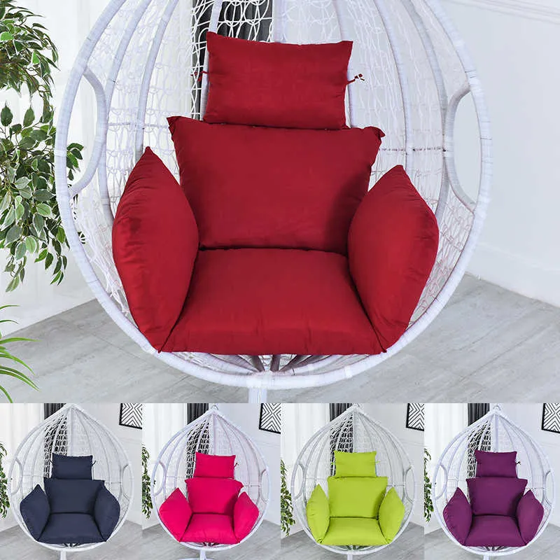 Hanging Basket Chair Cushion Swing Seat Removable Thicken Egg Hammock Cradle Cushion Outdoor Back Cushion JAN88 210716