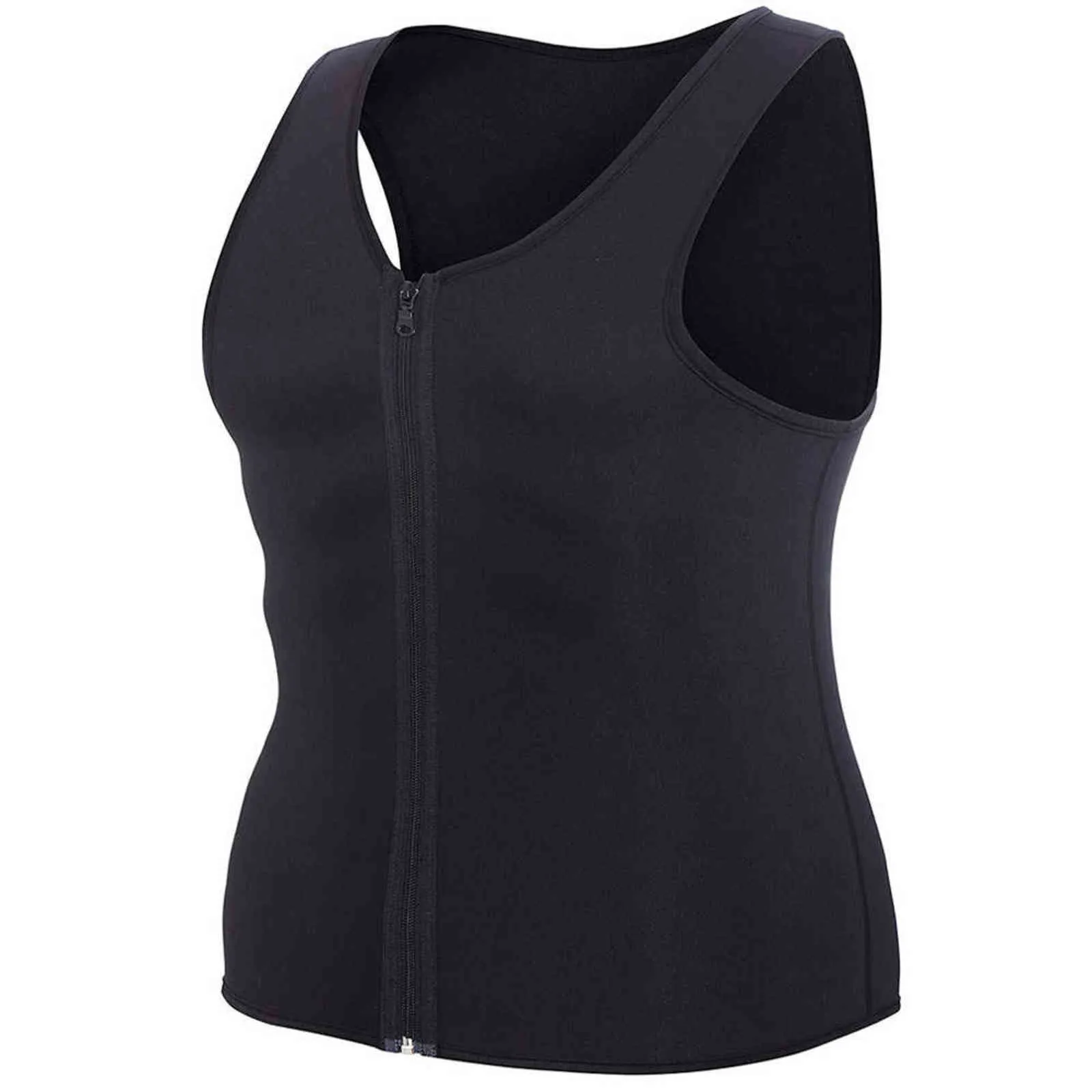 CXZD taille formateur gilet pour hommes femmes perte de poids néoprène Corset corps Shaper fermeture éclair Shapewear minceur ceinture ventre 211112