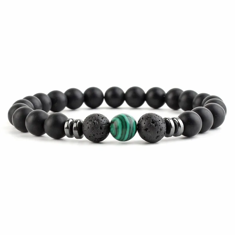 Pierre de lave Diffuseur de parfum d'huile perles brins Bracelet Yofa Chakra Bracelets bracelet manchette femmes hommes bijoux de mode volonté et sable