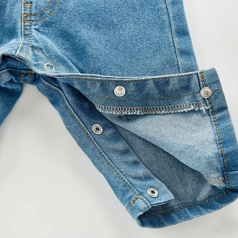 Salopette di jeans Primavera Autunno Baby Jeans Vestiti Panno Ragazza Body nati Bambini 210528