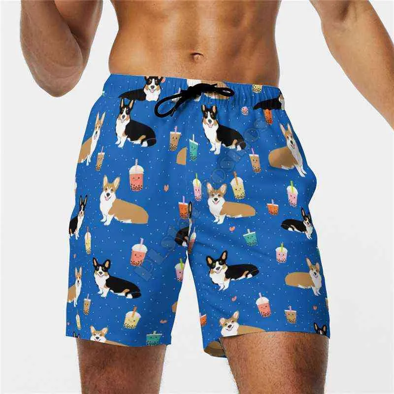 PLSTAR COSMOS NYA SOMMAR FASHION Shorts Dachshund 3D Tryckt Man / Kvinna StreetWear Casual Cool Shorts 03 H1210