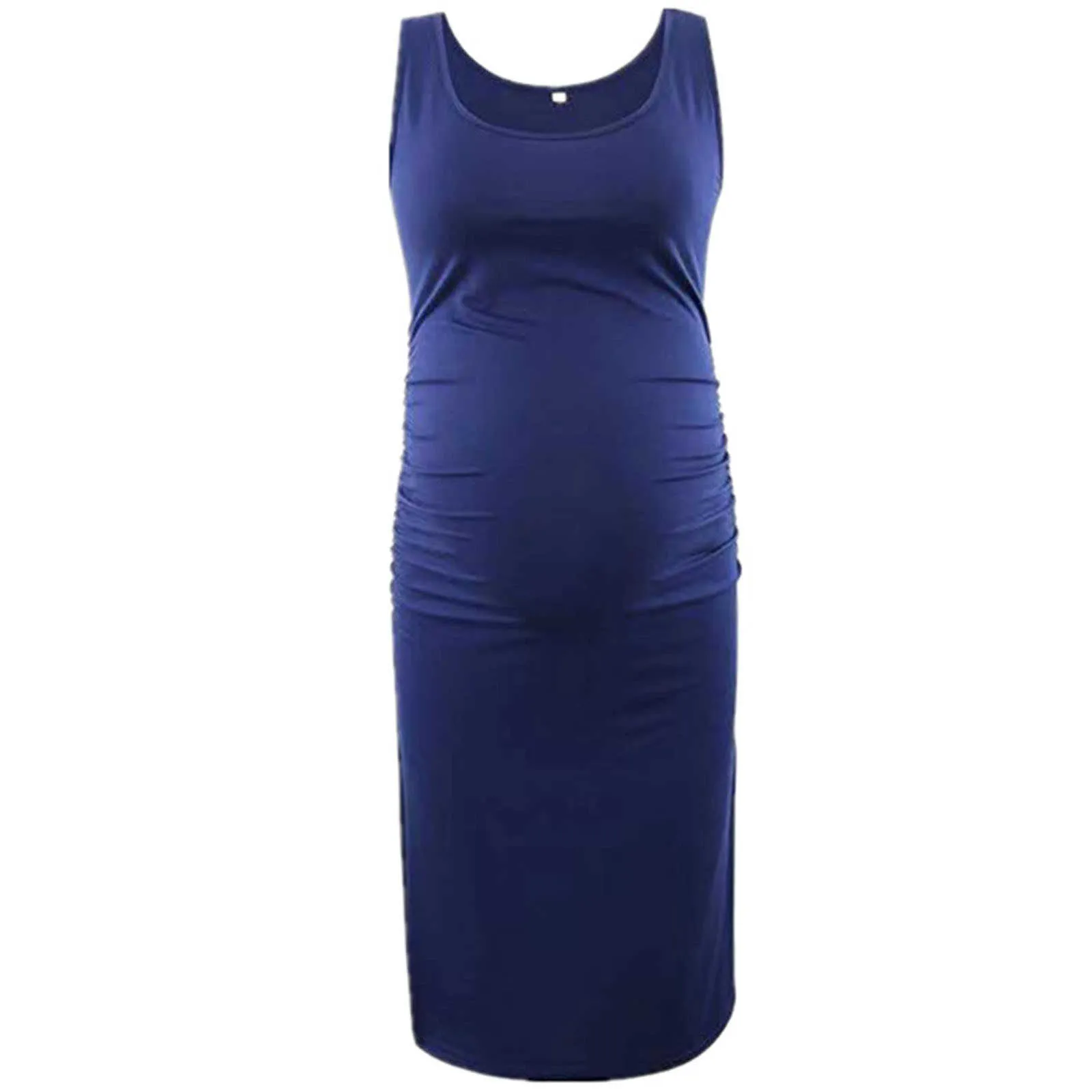 * Casual Solid Maternity Women Dress Sleeveless Square collar Pregnancy Dresses Mama Clothes Pregnant Womens Clothing robe femme Y0924