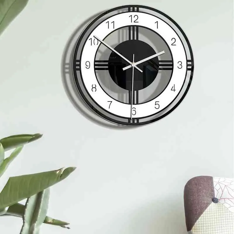 Noir 3D DIY Creative Murs Horloges Décoration de la maison grande horloge murale design moderne grandes horloges murales décoratives montre mur unique H1230