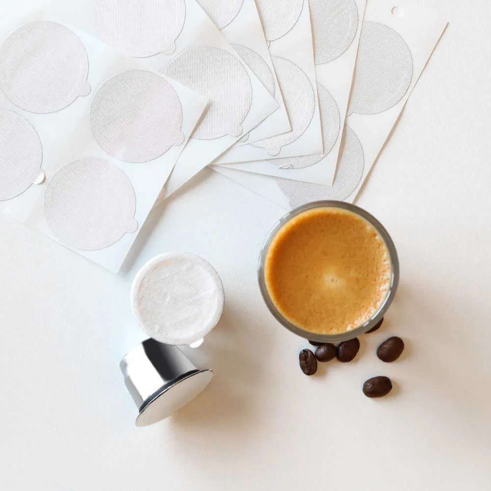 Capsule de café réutilisable pour Nespresso Filtre en acier inoxydable avec couvercle en aluminium Dosette expresso avec dosage inviolable 210712