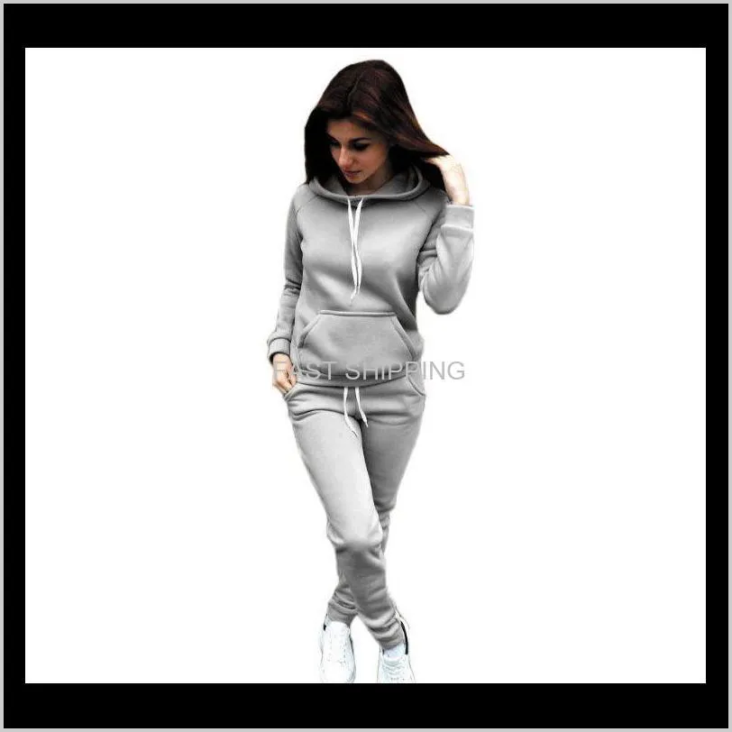 Women Tracksuits Autumn Winter Solid Color