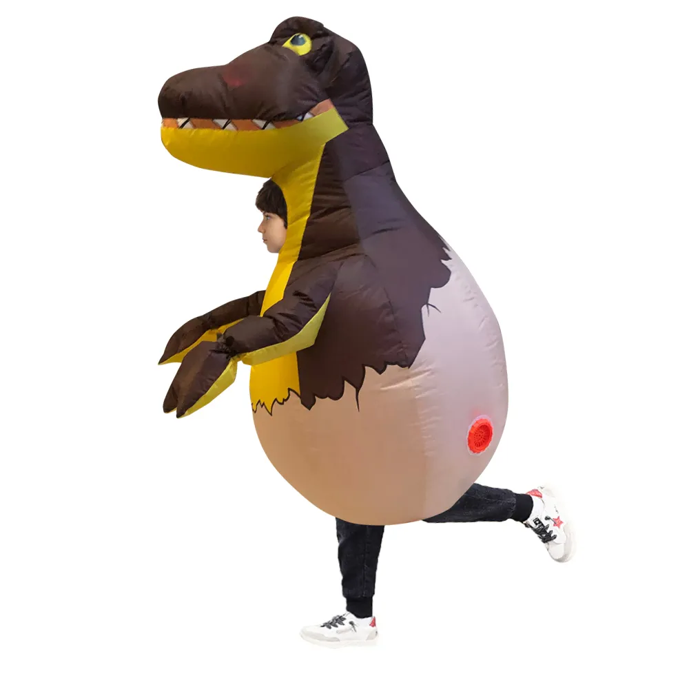 Mascot Costumeskids T-Rex Trajes Infláveis ​​Dinossauro Traje Do Dia das Bruxas Ovo Dinossauro Blow Up Disfraz Party Aniversário Presente Para Crianças UnisexmasCot