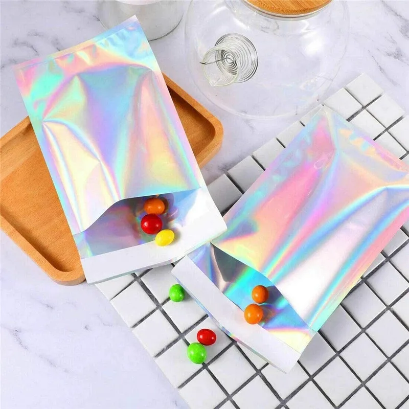 Enveloppes en plastique auto-scellantes Laser de 9 tailles sacs de rangement d'expédition holographique cadeau bijoux Poly adhésif sac d'emballage de courrier