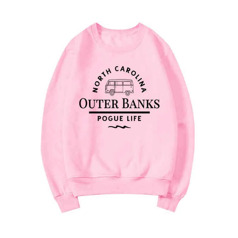 Outer Banks North Carolina Sweatshirt Pogue Life Sweats à capuche Paradise on Earth Sweat à capuche OBX Crewneck Sweatshirt Top 211224