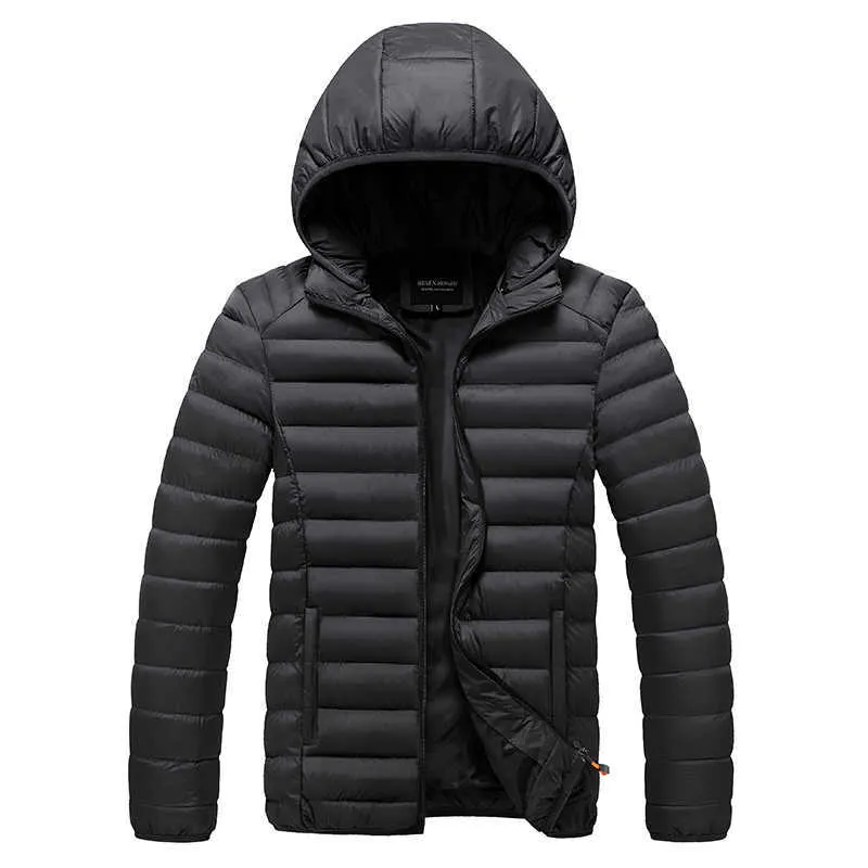 Men 2021 Winter New Casual Warm Thick Waterproof Jacket Parkas Coat Men Outwear Fashion Pockets Windproof Hat Parka Jacket Hot X0621