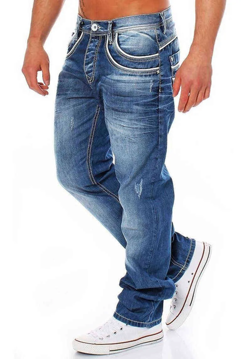 Gerade Jeans Männer Hohe Taille Jean Frühling Sommer Boyfriend-Jeans Streetwear Lose Cacual Designer Lange Denim Hosen Hosen 211120