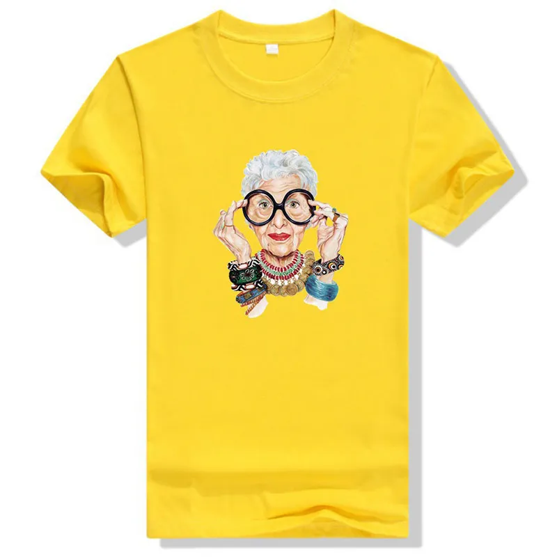 Sommer Tumblr Mode Alte Frauen Print T Shirt Frauen Baumwolle Oansatz Kurzarm Tops Für Frauen Kawaii T-shirt 210518