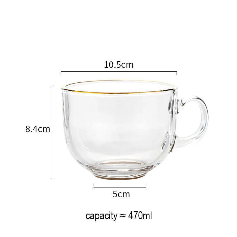 Tasses en verre transparent, grandes tasses / grande tasse / tasse de céréales géantes / bols à soupe / tasse à glace / bols à yaourt / bols à dessert / plat à crème brûlée 210804