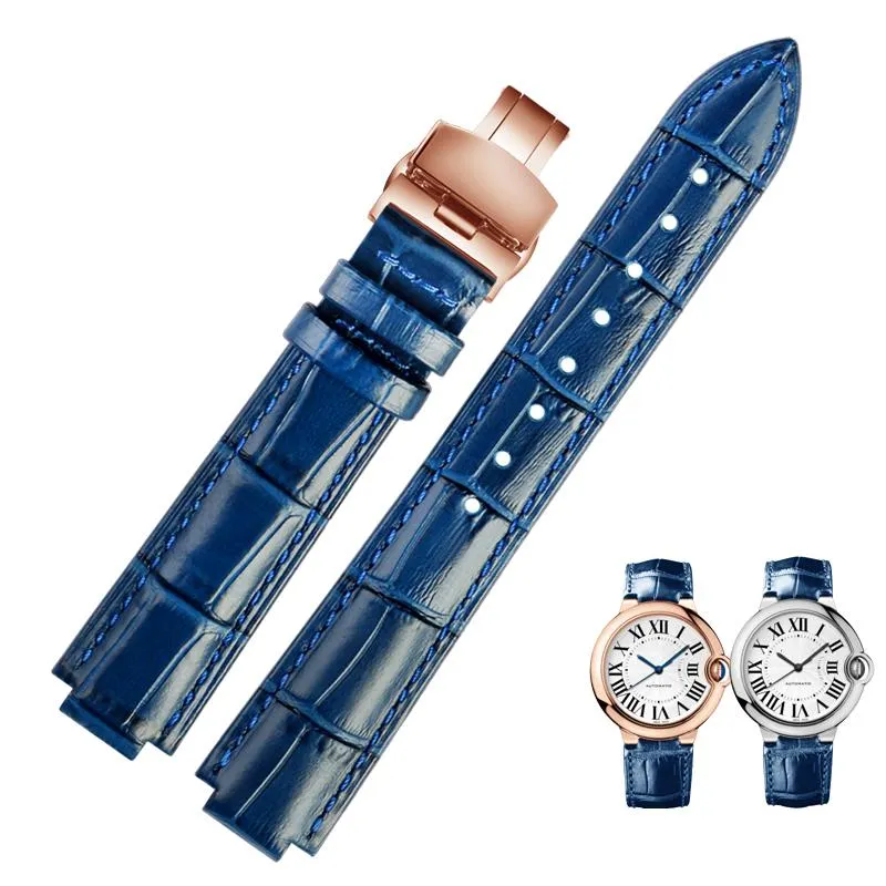 Uhrenbänder Echtes Lederarmband für Handgelenkband Männer Weiblich Konvexband 14 8mm 18 11mm 20 12mm Modearmband287Q