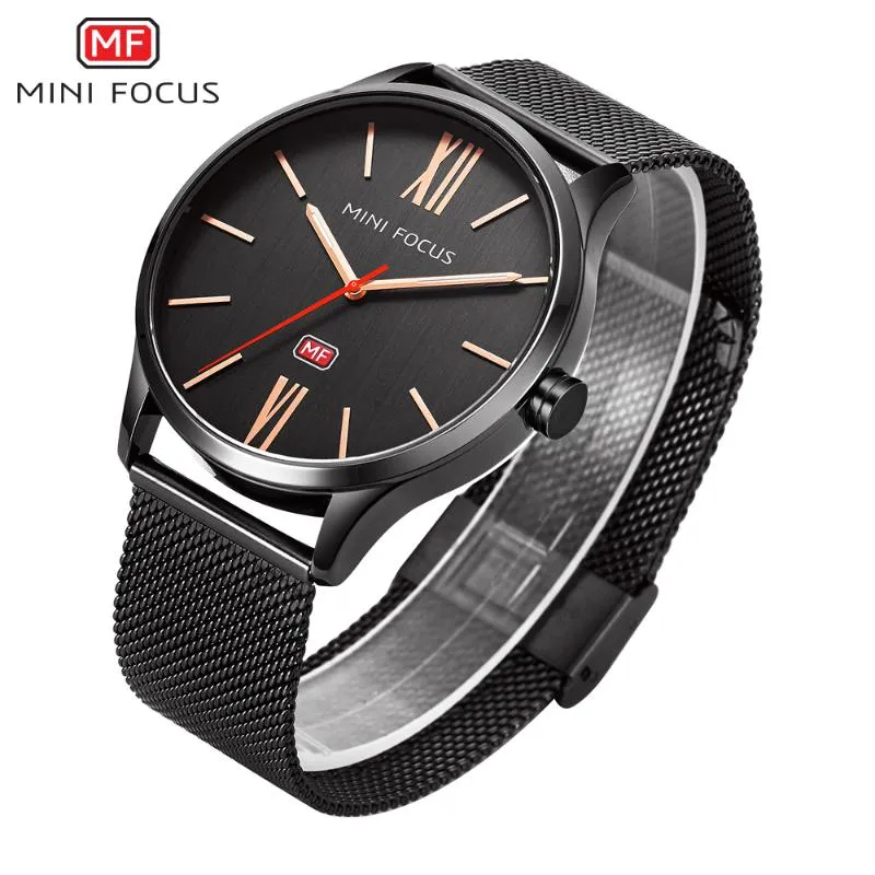 Montre à Quartz en acier inoxydable pour hommes, montre-bracelet haut de gamme, mode décontractée Boutique, montres noires, Relojes Waches, 2765
