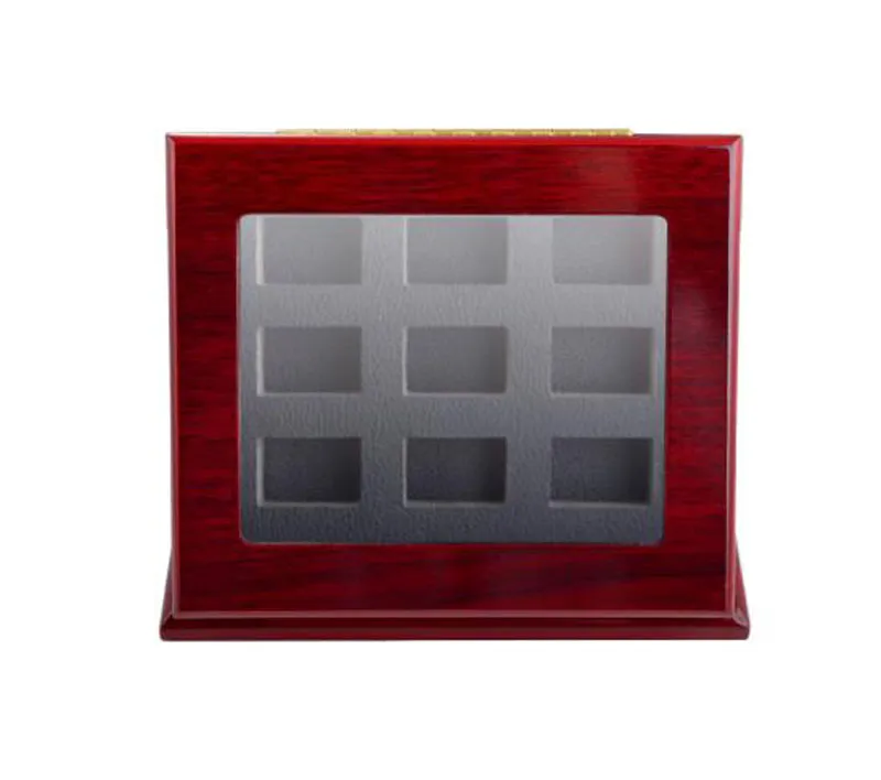 Sportmästerskap Big Heavy Display Wood Display Case Shadow Box utan ringar 2-9 Slots Ringar ingår inte2614