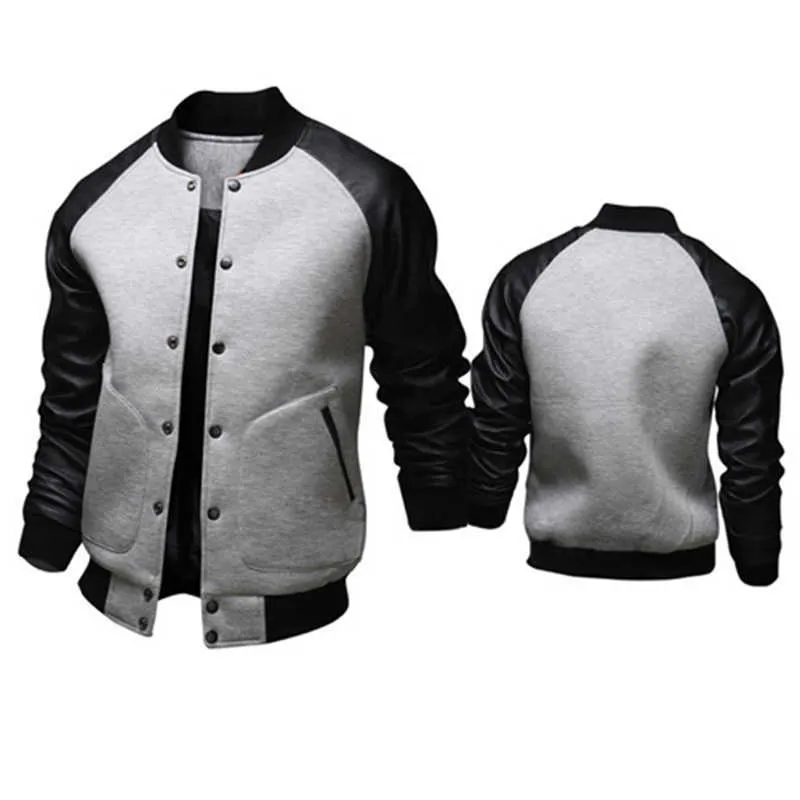 giacca uomo autunno cappotto casual giacca da baseball hip hop uomo moda streetwear giacca patchwork uomo chaqueta hombre 210927