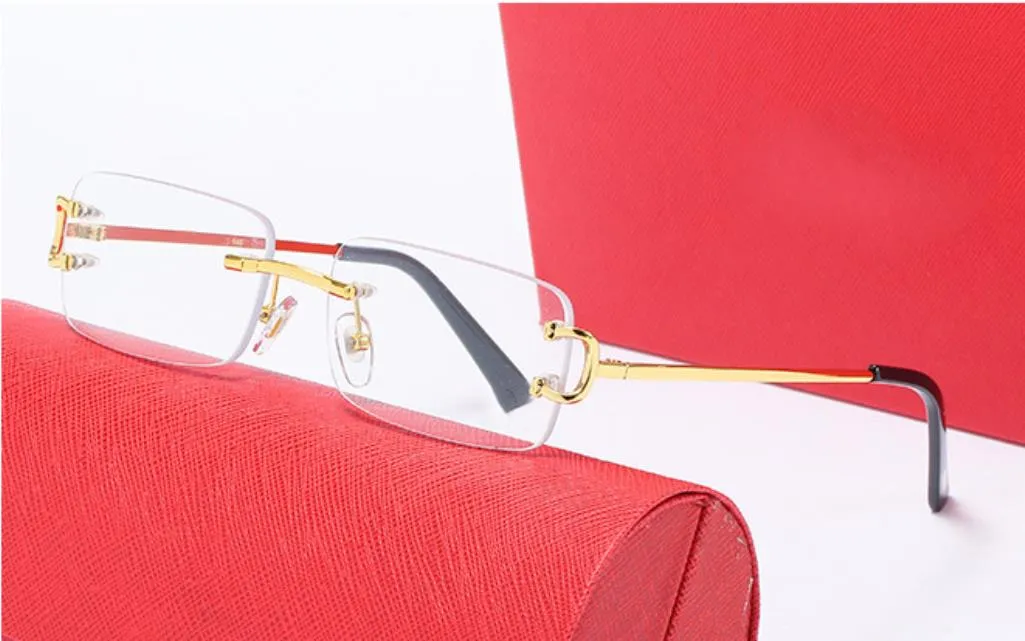 Nouvelle-France Sports Lunettes de soleil pour hommes Homme à la mode environnementale Femmes Femmes Glass Rimless Retro Vintage Gold Eyeglasses Buffalo H279N