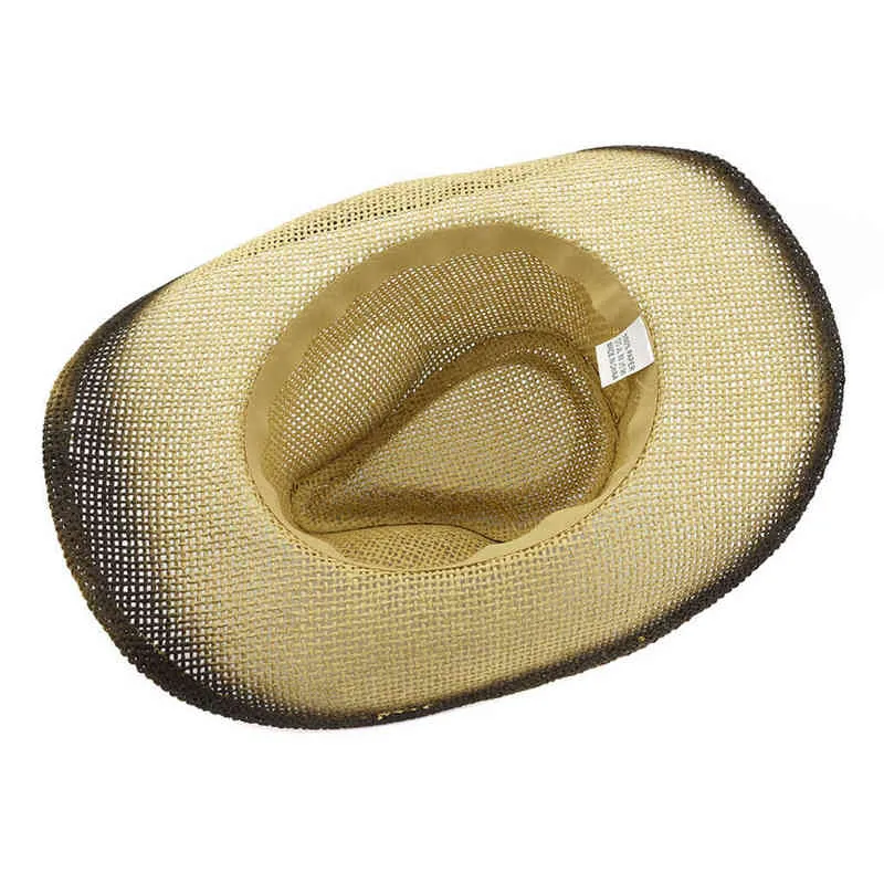 Bottone da cowboy Uomo Donna Cappelli da sole Retro Western Riding in pelle Mankind Chapeau Cintura ampia moda semplice cappello a tesa larga unisex G220301