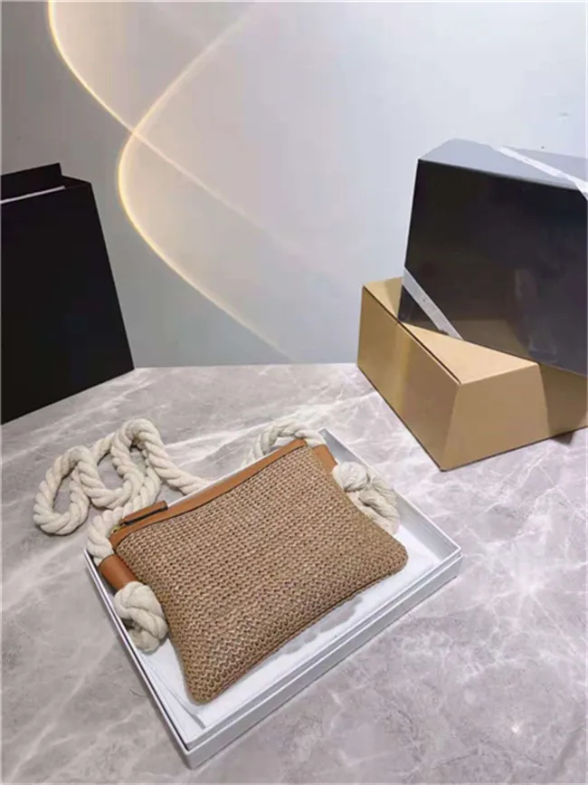 개인화 된 빨대 가방 2021 숙녀 품질 봉투 가방 메신저 핸드백 핸드백 지갑 짚 니트 시리즈 스타일 스타일 CLAS203R
