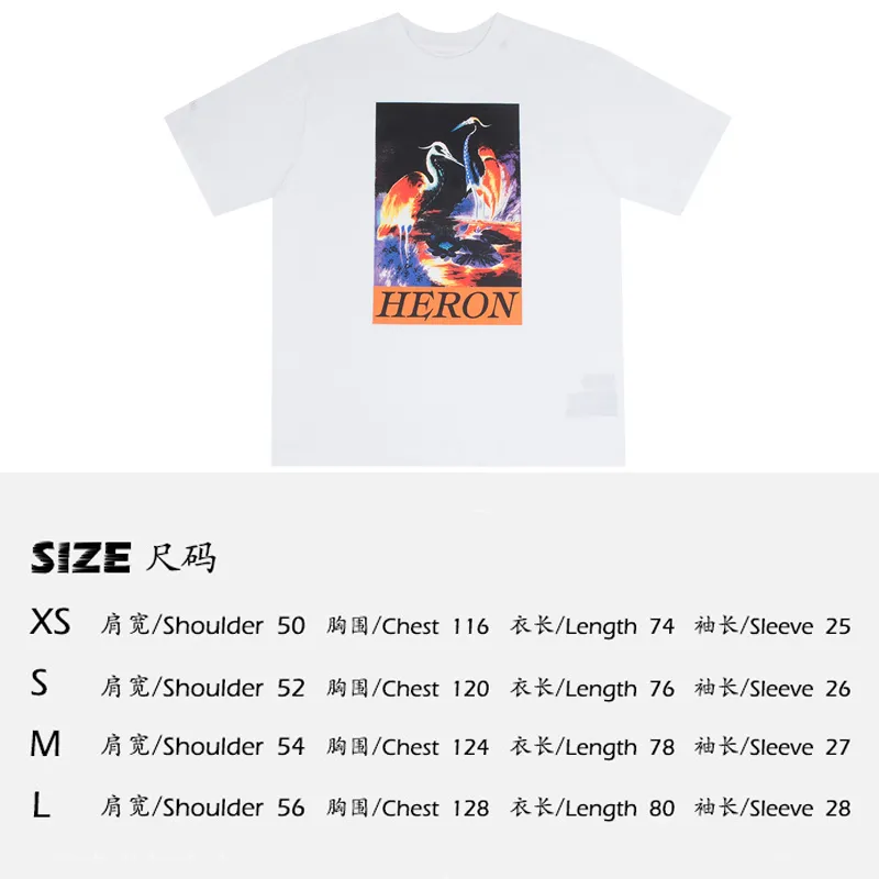 Hip Hop Brand Heron Graphic Design 2021SS Summer Short Sleeve Designer Tshirt Top Quality Fashion Casual T Shirt Men Clothing5142645