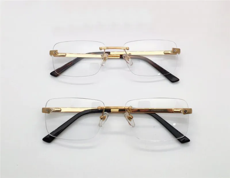 Nieuwe fashion design optische bril 0167 K gouden frame vierkante randloze eenvoudige zakelijke stijl lichtgewicht en comfortabel om te dragen tran2738