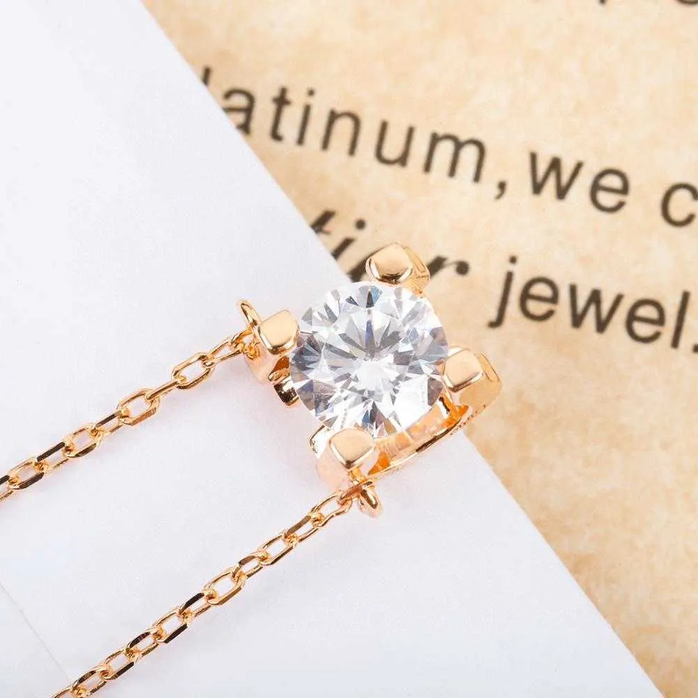 Brand Pendant Pure 925 Sterling Silver Jewelry For Women Gold Color Square Wedding Jewelry 2ct Diamond Heart 925 Top Quality2537