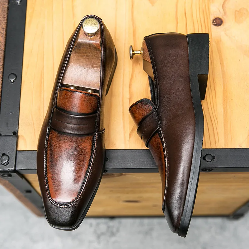 2022 Herren-Kleiderschuhe, braune Oxford-Schuhe für Herren, Brogue-Business-Büro-formelle Herrenschuhe