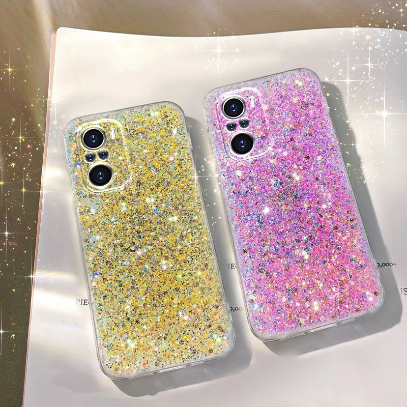 Coque de téléphone à paillettes pour Xiaomi, compatible modèles Redmi 10, Mi 11 Lite, POCO X3 Pro, F3, Redmi Note 10Pro, 10S, 9, 9S, 9A, 9C, souple