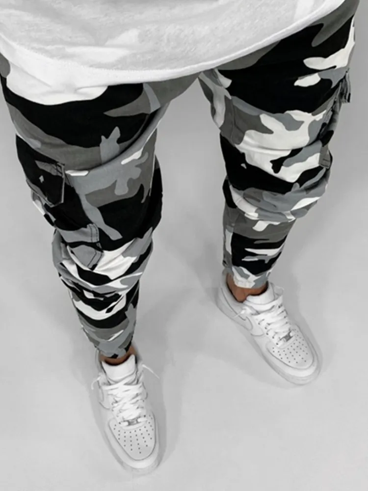 Mens Camouflage jeans Fit Stretch-Fit Jeans 비즈니스 캐주얼 인쇄 펜슬 바지 클래식 스타일 패션 데님 바지 남성 Blac