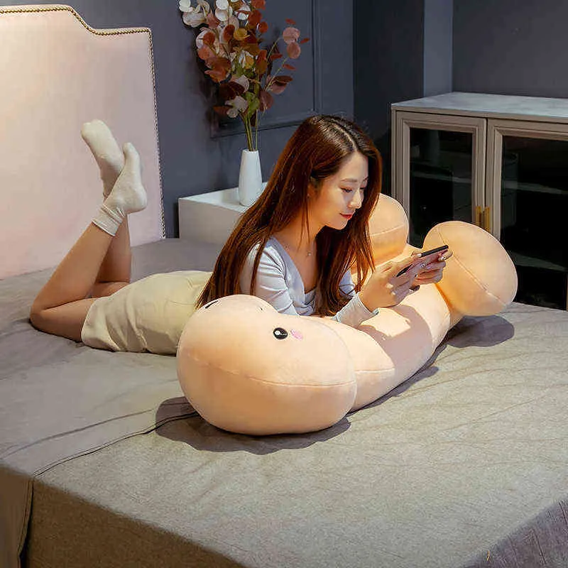 100 cm Sevimli Uzun Penis Peluş Oyuncaklar Yastık Seksi Yumuşak Oyuncaklar Dolması Komik Yastık Simülasyonu Güzel Bebek Kawaii Kız Arkadaşı için Hediyeler Y211119