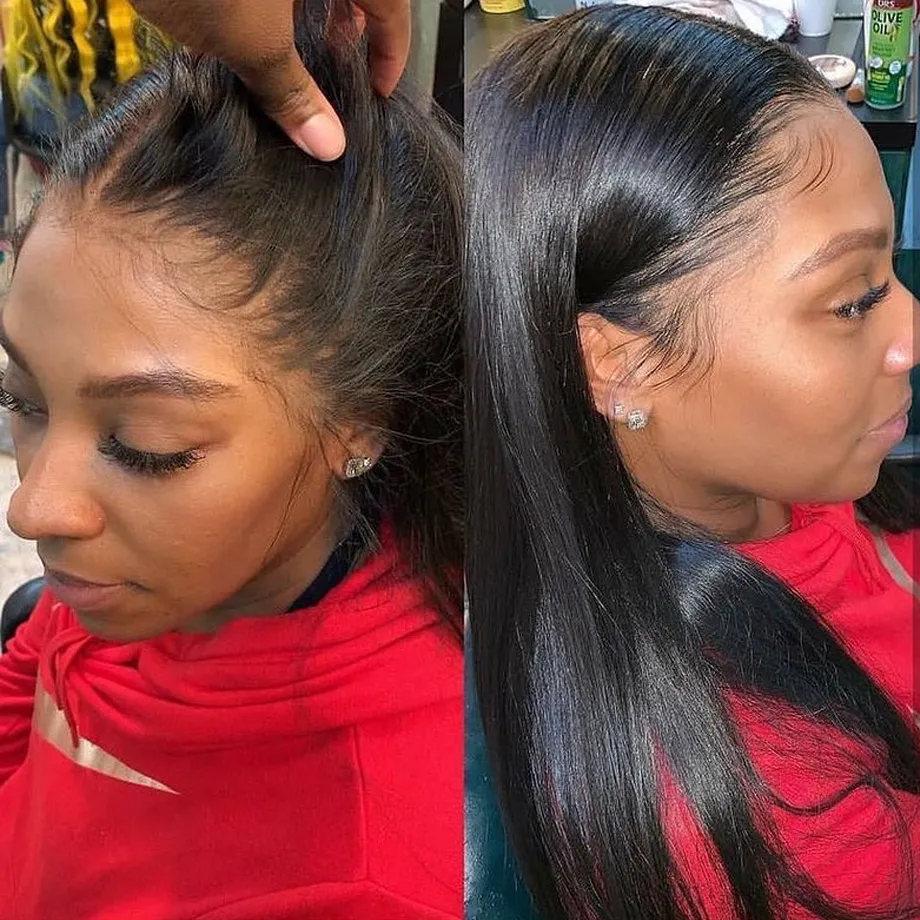 30 32 -calowe ludzkie włosy koronkowe peruki czołowe Bob peruki czołowe dla czarnych kobiet Brazylijskie włosy przed wyrzucaną kość prosta ludzkie włosy WIGFAFATORY