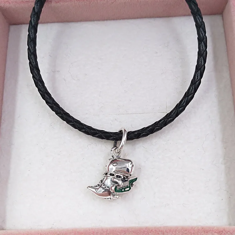 Offerte di gioielli in argento il Black Friday, creazione di pandora Dino the Dinosaur Punk Band, braccialetti messicani con fascino fai-da-te, regalo di anniversario le sue donne, perline a catena 798297ENMX