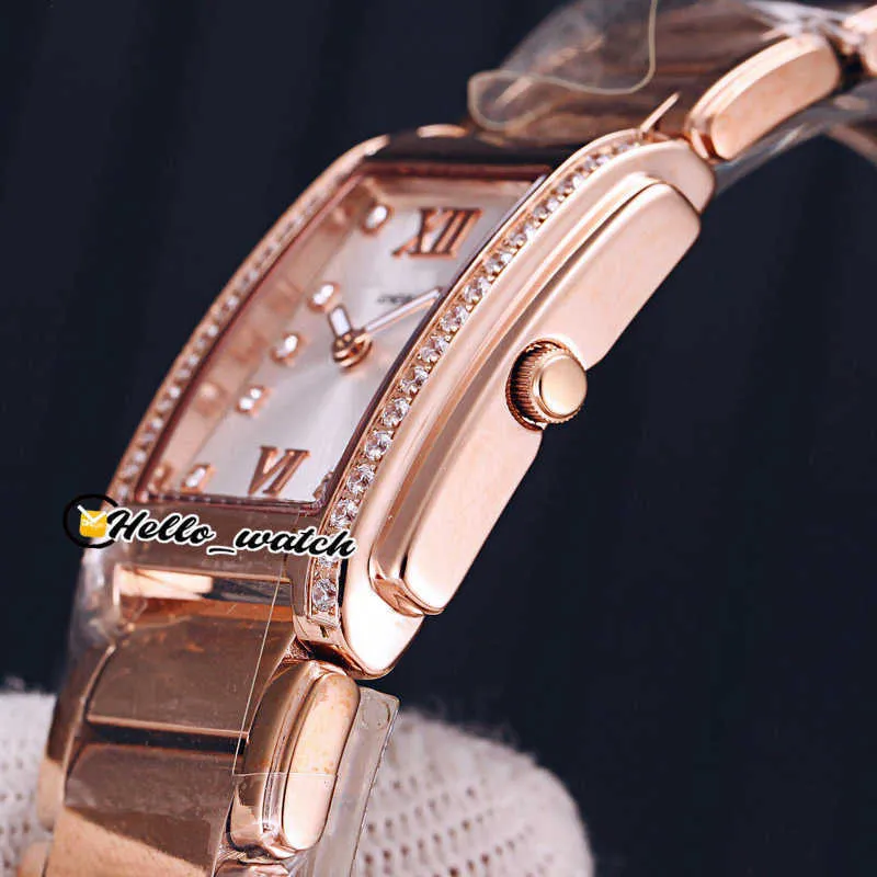 zegarki luksusowa marka Twenty-4 4910 11R-010 MARK BRĄZOWA Dial Szwajcarski kwarc damski zegarek Diamond Bezel Rose Gold Steel Bransoleta LD249Q