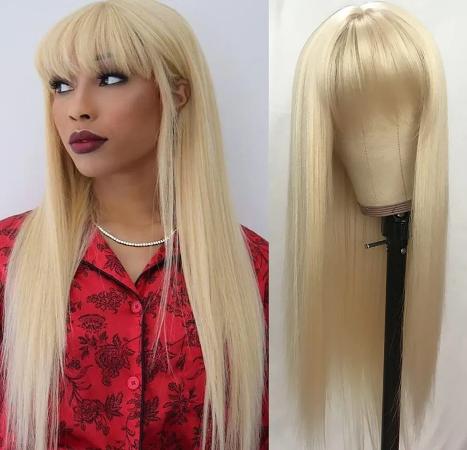 Long Straight Synthetic Wig Simulation Human Remy Hair Wigs perruques de cheveux humains in G58