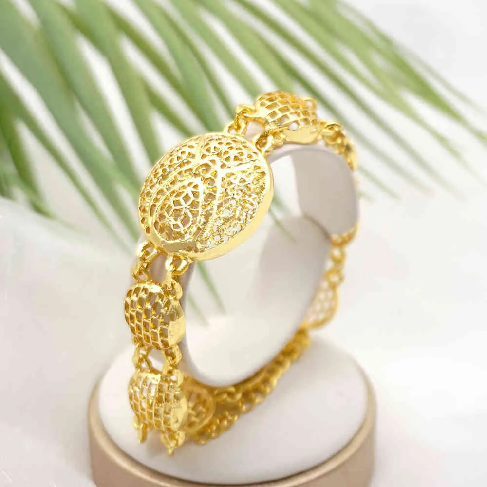 Necklace s For Women Dubai African Gold Jewelry Bride Earrings Rings Indian Nigerian Wedding Jewelery Set Gift3021458
