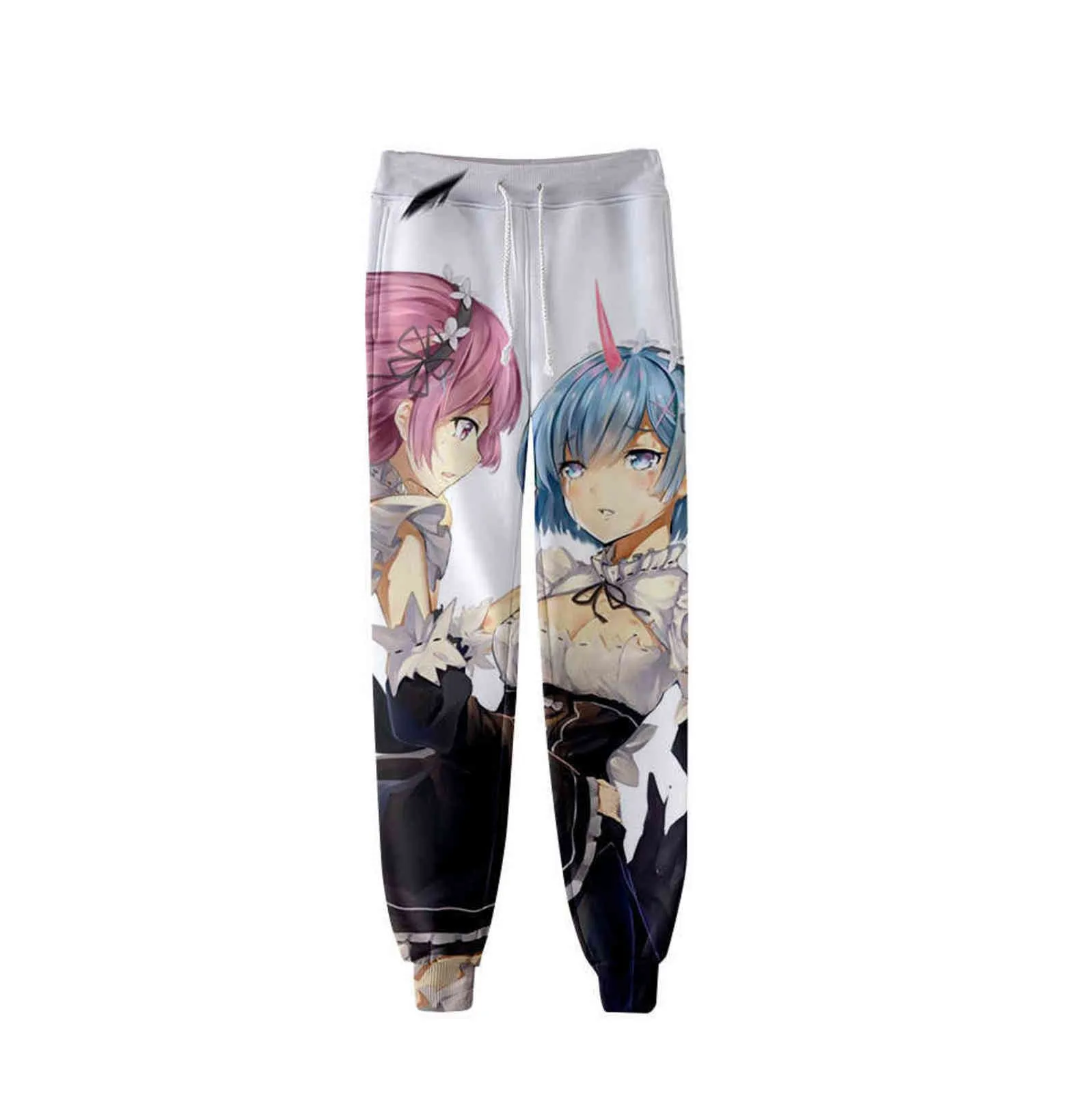 2020 Unisex Re Zero Rem und Ram Anime Sweat Pants 3D Joggers Hosen Hosen Männer / Frauen Kleidung Hip Hop Pantalon Homme Jogginghose Y211115