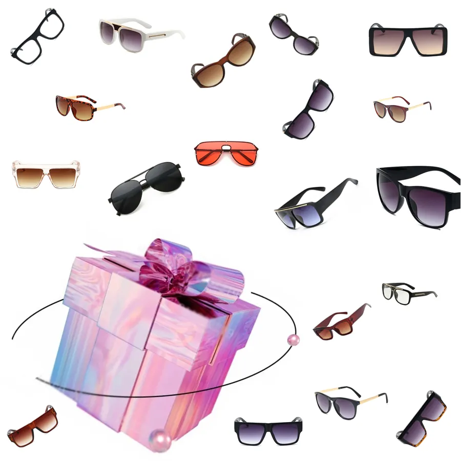 Óculos de sol caixa misteriosa surpresa presente premium designer óculos de sol boutique item aleatório com embalagem238e