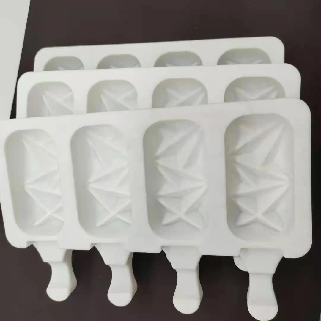 Silicone Ice Cream Mallen 4-Cell Cube Lade Cakesicle Mold Popsicle Maker DIY Zelfgemaakte Vriezer Lolly Mold Cake Pop Tool