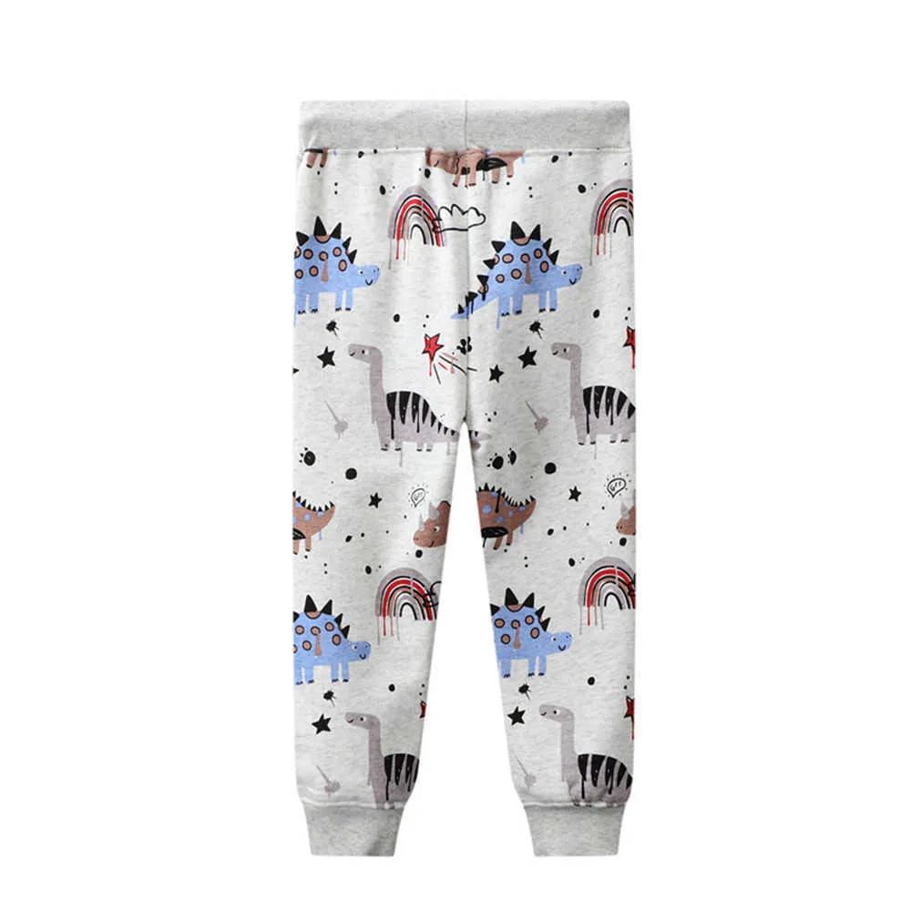 Jumping Meters Winter Autumn Animals Embroidery Boys Girls Sweatpants Baby Drawstring Long Pants Kids Clothing 210529