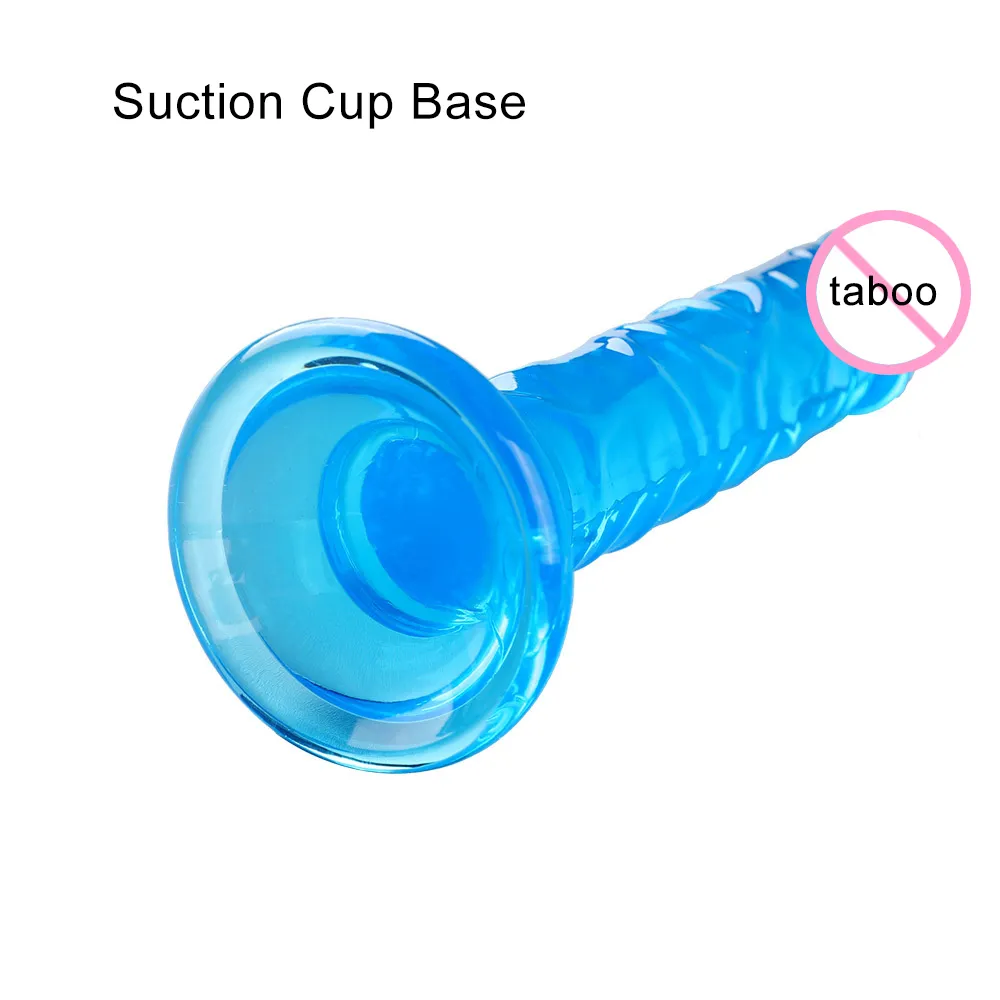 Massage Realistic Dildo Anal Masturbator Sex Toys for Couples Crystal Jelly Dildo Suction Cup Penis Thrusting Dildo Phalos for Wom7057981