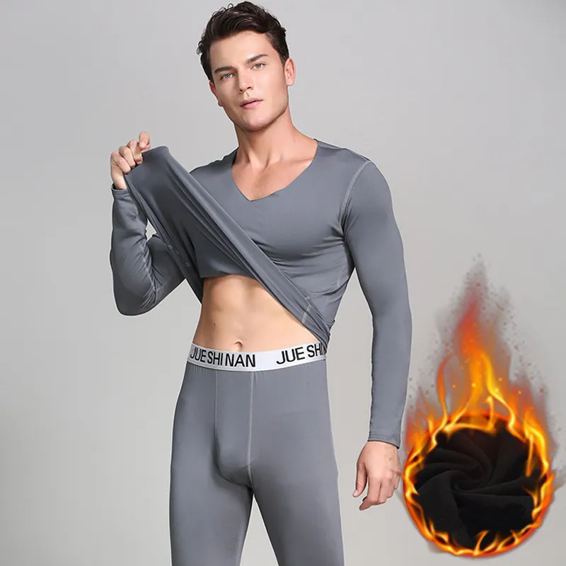 Hommes Sous-vêtements thermiques Set Hiver Velours Épais Chaud Tops + Pantalons Couches Vêtements Mâle Long -Sec Thermique Set Long Johns 210515