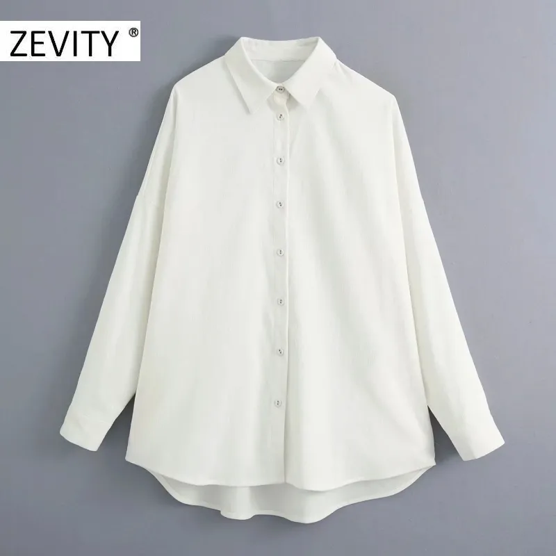 women fashion solid color casual loose corduroy blouse shirts long sleeve leisure roupas chic blusa tops LS7189 210420