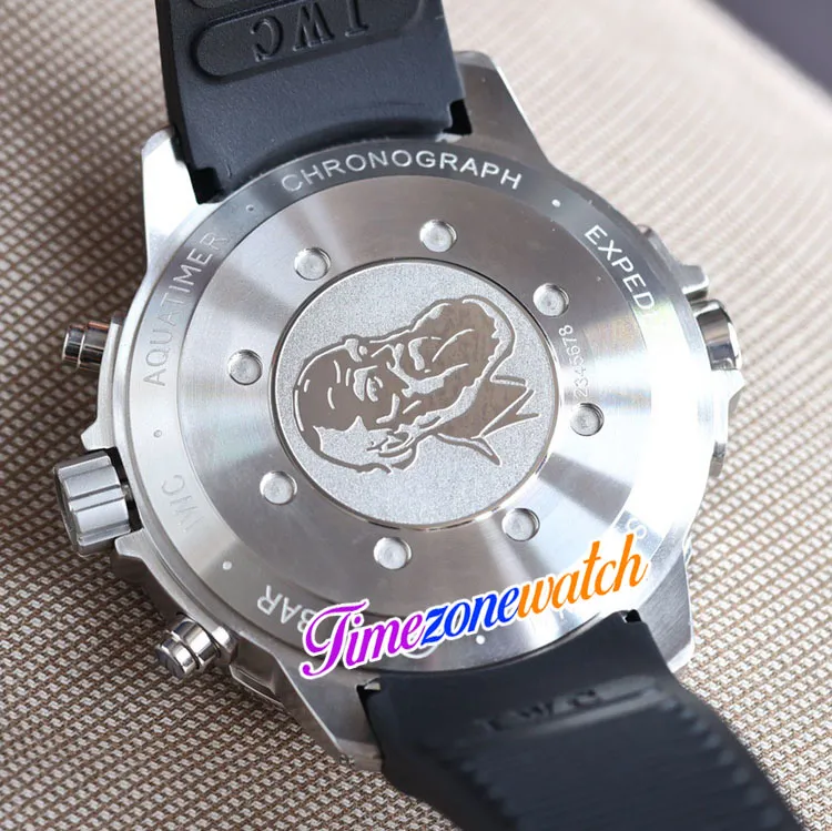 44 mm Aquatimer Family IW379503 4813 Automatyczna męska zegarek czarna tarcza Rose Gold Case Black Guma Pasek Sport Watche No Chronograp300k