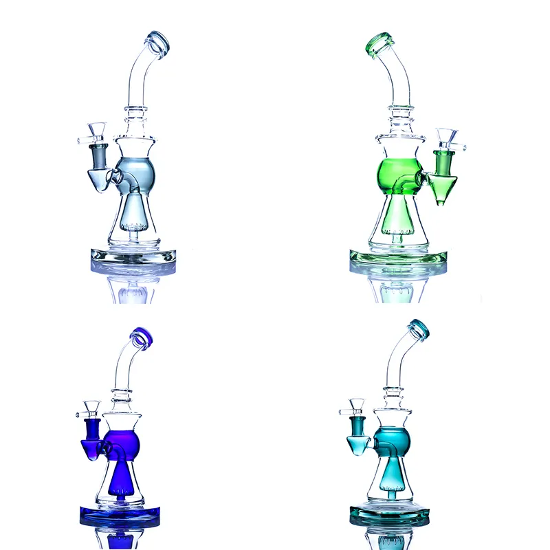 Nieuwste heady Dab Rigs Glass Bong Hookahs Tabak Hookahs Perc Recycler Water Pijpen 14 mm vrouwelijke gewrichtsolie Bubbler met kwartsbanger of kom