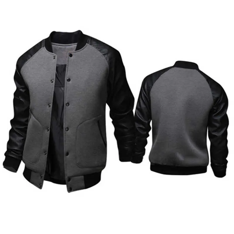 giacca uomo autunno cappotto casual giacca da baseball hip hop uomo moda streetwear giacca patchwork uomo chaqueta hombre 210927