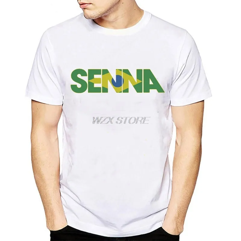 New Fashion Ayrton Senna Cars Fans T shirt men Racing car Print Tshirts Summer Short Sleeve Shirts Tops Catholicism Tees T-Shirt 210409